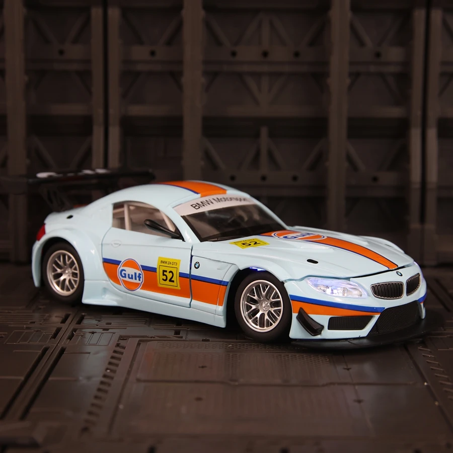 BMW Z4 GT3 Gulf Oil Diecast Model Car 1:24 Scale 6 BMW Z4 GT3 Gulf Oil Diecast Model Car 1:24 Scale - Image 6