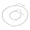 Elegant Stainless Steel Jewelry Set with Pearls