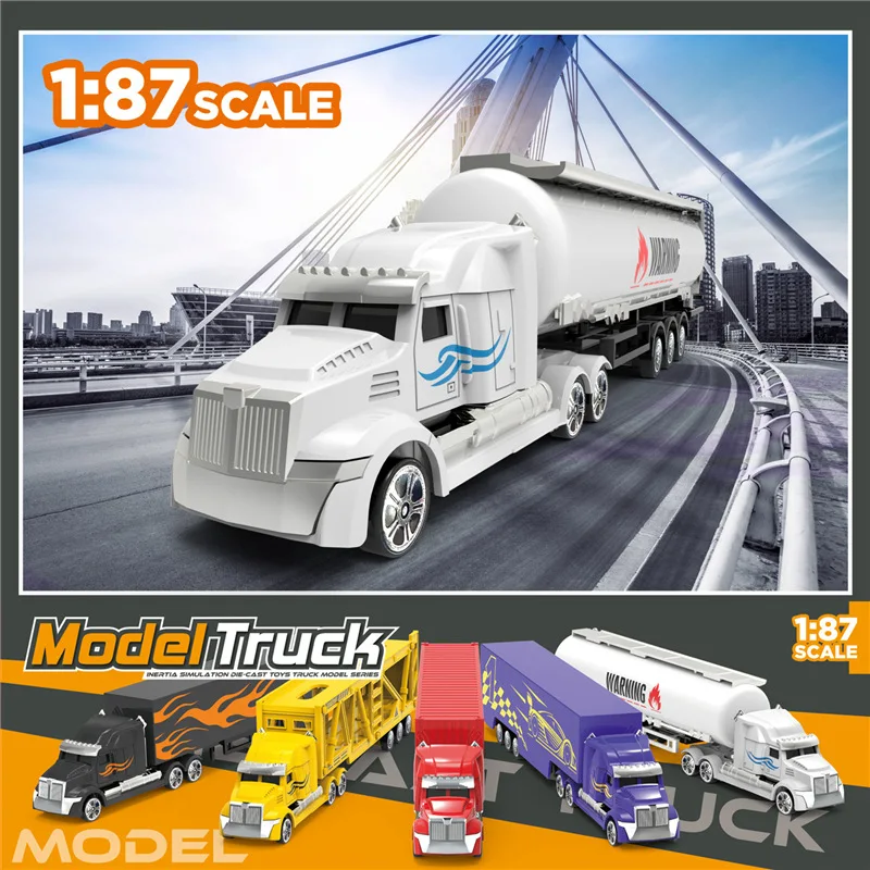 1:87 Alloy Cargo and Oil Tanker Truck Set 2 1:87 Alloy Cargo and Oil Tanker Truck Set - Image 2