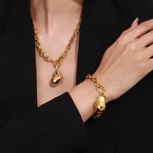 Stainless Steel Water Drop Necklace for Women