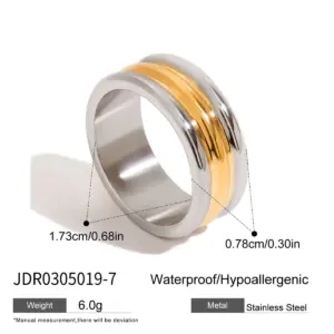 Triple-Color Stainless Steel Women's Ring 13 Scc7c2ced11394ae2af35057001ef9ea9K