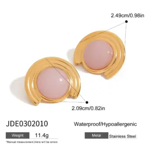 Elegant Gold-Tone Stainless Steel Earrings Collection 17 Scc8dae98a0a446cba3d582d3153994fcQ