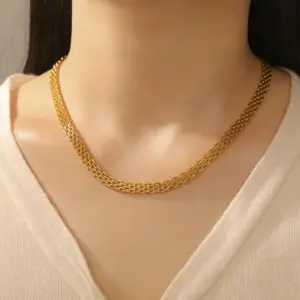 Gold-Tone Stainless Steel Chain Necklace for Women 14 Scc8e0ab9cc9a4f3e9081a1f3fb7df723y
