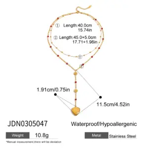 Elegant Gold over Stainless Steel Layered Necklace 13 Scc8f7664f4c741beb6e9fecbddee3704y