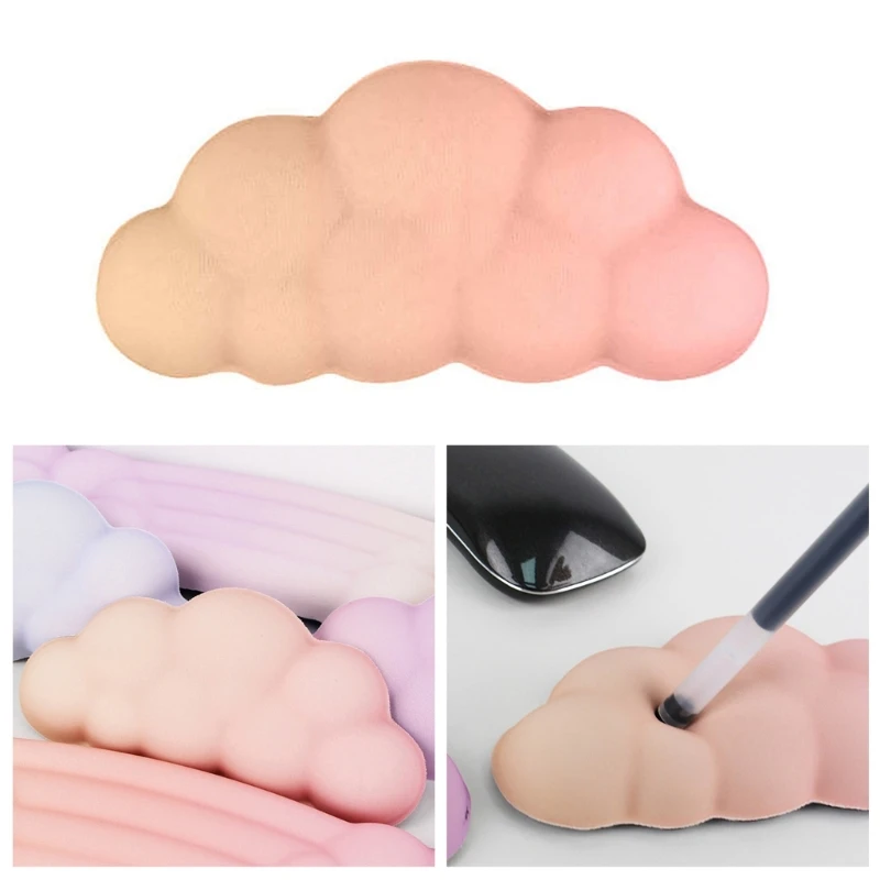 Rainbow Cloud-Shaped Mouse Pad with Wrist Support 3 Rainbow Cloud-Shaped Mouse Pad with Wrist Support - Image 3
