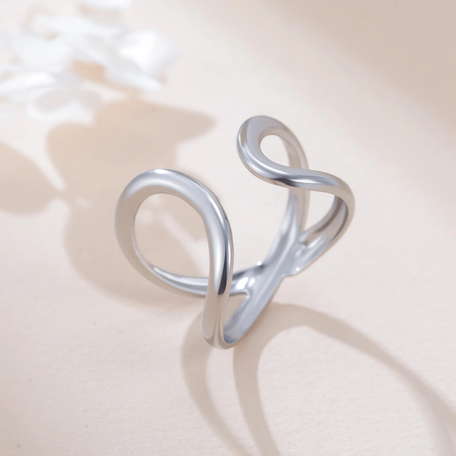 Gold Geometric Open Ring for Women 5 Gold Geometric Open Ring for Women - Image 5