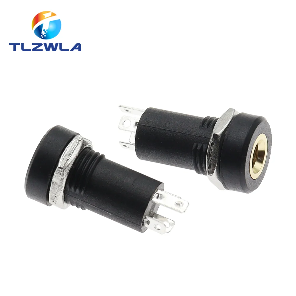 Set of Five Black 3.5mm Audio Connectors with Gold Plating 4 Set of Five Black 3.5mm Audio Connectors with Gold Plating - Image 4