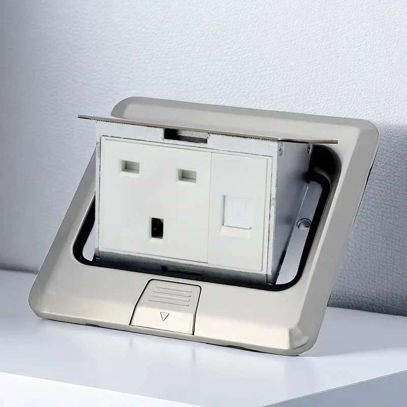 Pop-Up Floor Socket 120x120mm Silver or Gold 9 Pop-Up Floor Socket 120x120mm Silver or Gold - Image 9