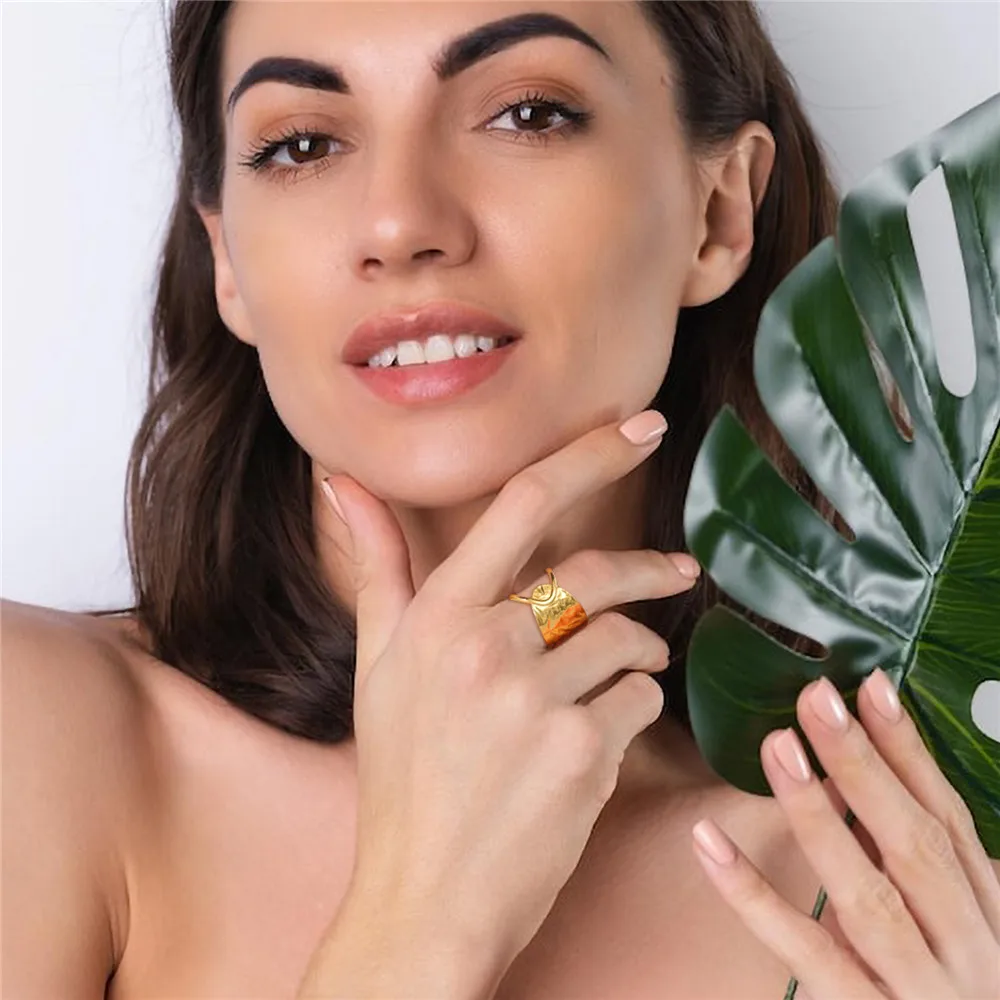 Geometric Heart Adjustable Women's Ring in Stainless Steel 4 Geometric Heart Adjustable Women's Ring in Stainless Steel - Image 4