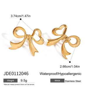 Stainless Steel Gold Bow Earrings for Women 13 Sccd97e221aa64ce4a1a6220fc55e65b3s