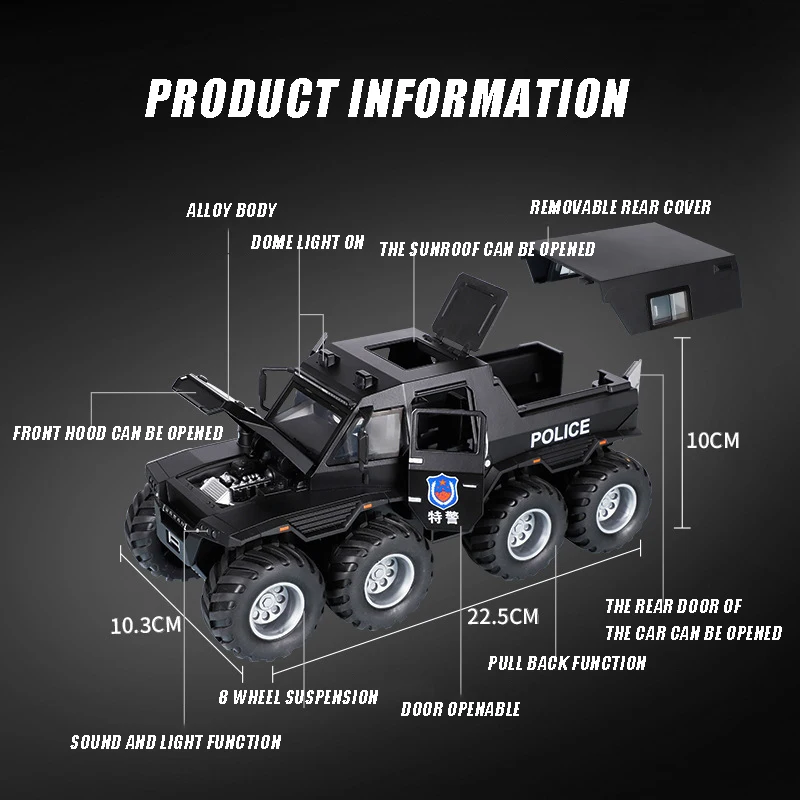 1/24 Scale Armored Vehicle Model with Lights 6 1/24 Scale Armored Vehicle Model with Lights - Image 6