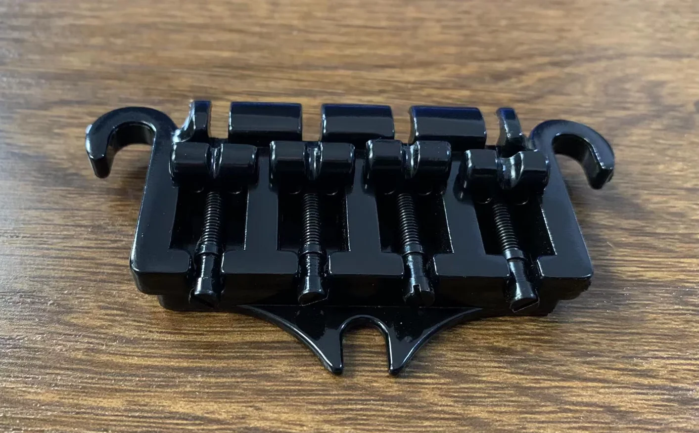 Thunderbird-style 4-String Bass Bridge in Chrome/Black 5 Thunderbird-style 4-String Bass Bridge in Chrome/Black - Image 5