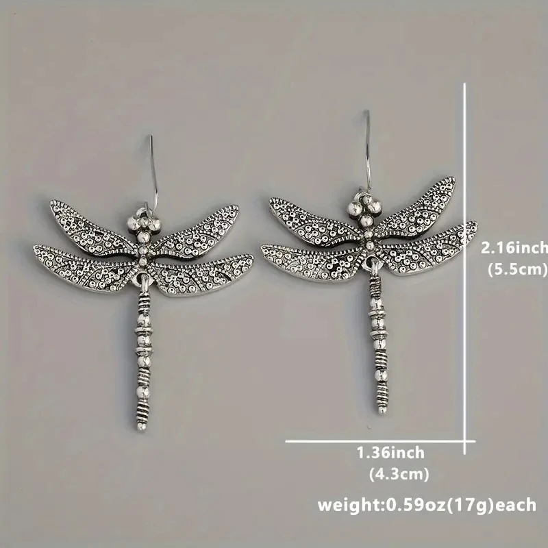 Vintage Dragonfly Drop Earrings in Silver or Gold 4 Vintage Dragonfly Drop Earrings in Silver or Gold - Image 4