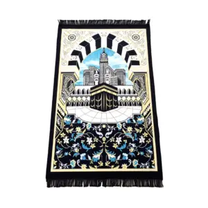 Vibrant Islamic Prayer Rug with Geometric Patterns 16 Scdcc23bb41914816866e01e493bdf238n