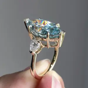 Waterdrop-Shape Blue Iridescent Cocktail Ring 9 Scdfee4649357455fae50ec93c36092637