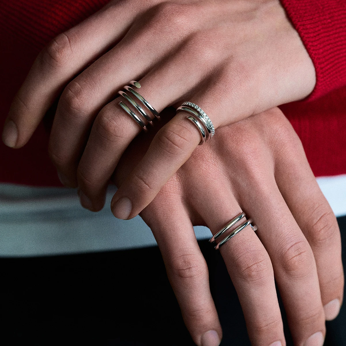 Minimalist Stainless Steel Gold Ring Set 2 Minimalist Stainless Steel Gold Ring Set - Image 2