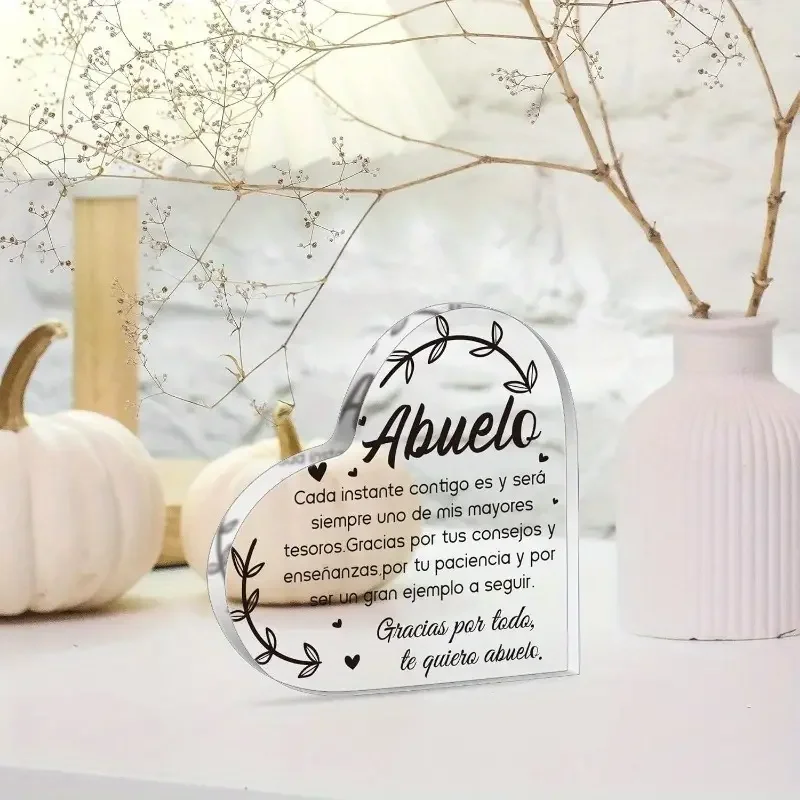 Heart-Shaped Acrylic Gift Plaque for Grandfathers 3 Heart-Shaped Acrylic Gift Plaque for Grandfathers - Image 3