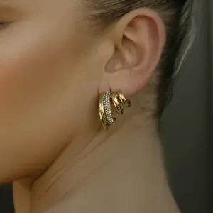 Gold-Tone Stainless Steel Geometric Earrings 8 Sce875bbaabcb4b75b392aa7affc68d08Q