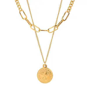 Gold-Toned Stainless Steel Layered Necklace 12 Sce91a2399996401589835a5795125cdaZ