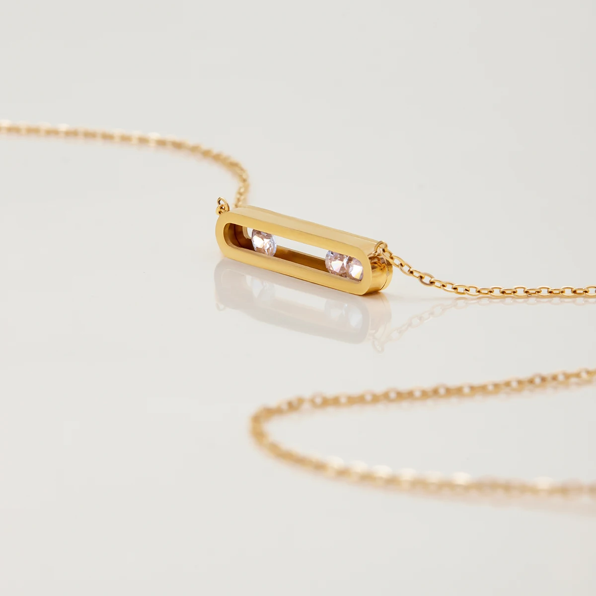 Gold-Tone Stainless Steel Geometric Necklace 4 Gold-Tone Stainless Steel Geometric Necklace - Image 4