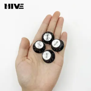 Aluminum Guitar Knob Caps Set in Black & Gold 10 Sced0363adc8642c0a58d2f25eab4219as