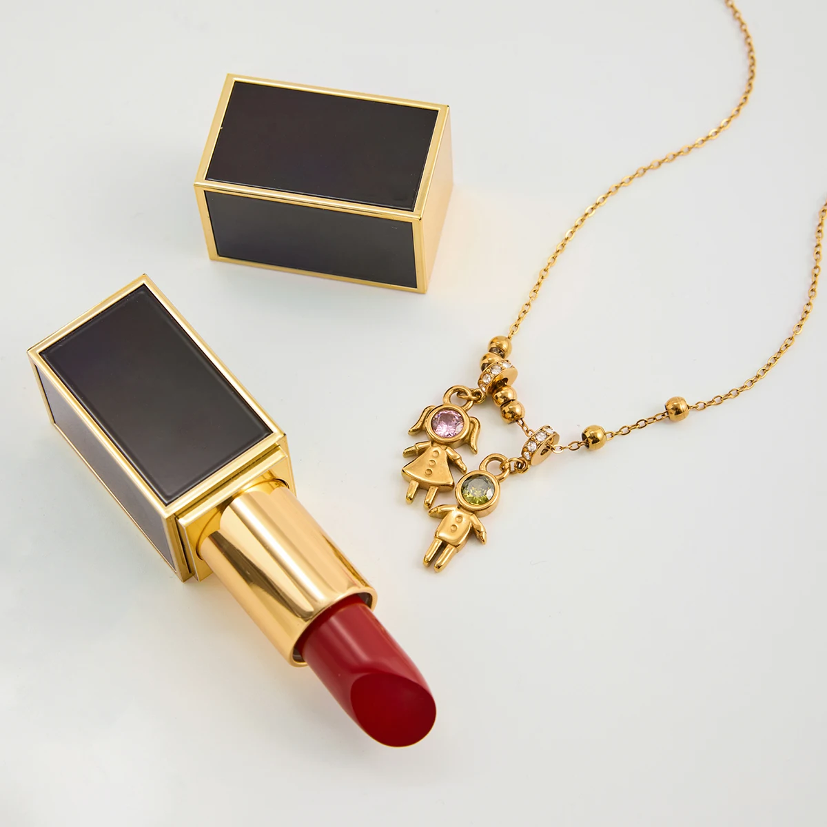 Stainless Steel Geometric Gold Pendant Necklace 5 Stainless Steel Geometric Gold Pendant Necklace - Image 5