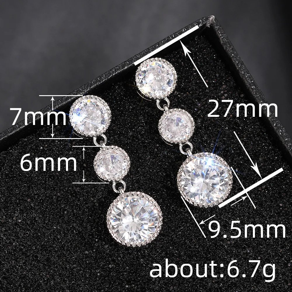 Silver Zirconia Drop Earrings for Women 6 Silver Zirconia Drop Earrings for Women - Image 6