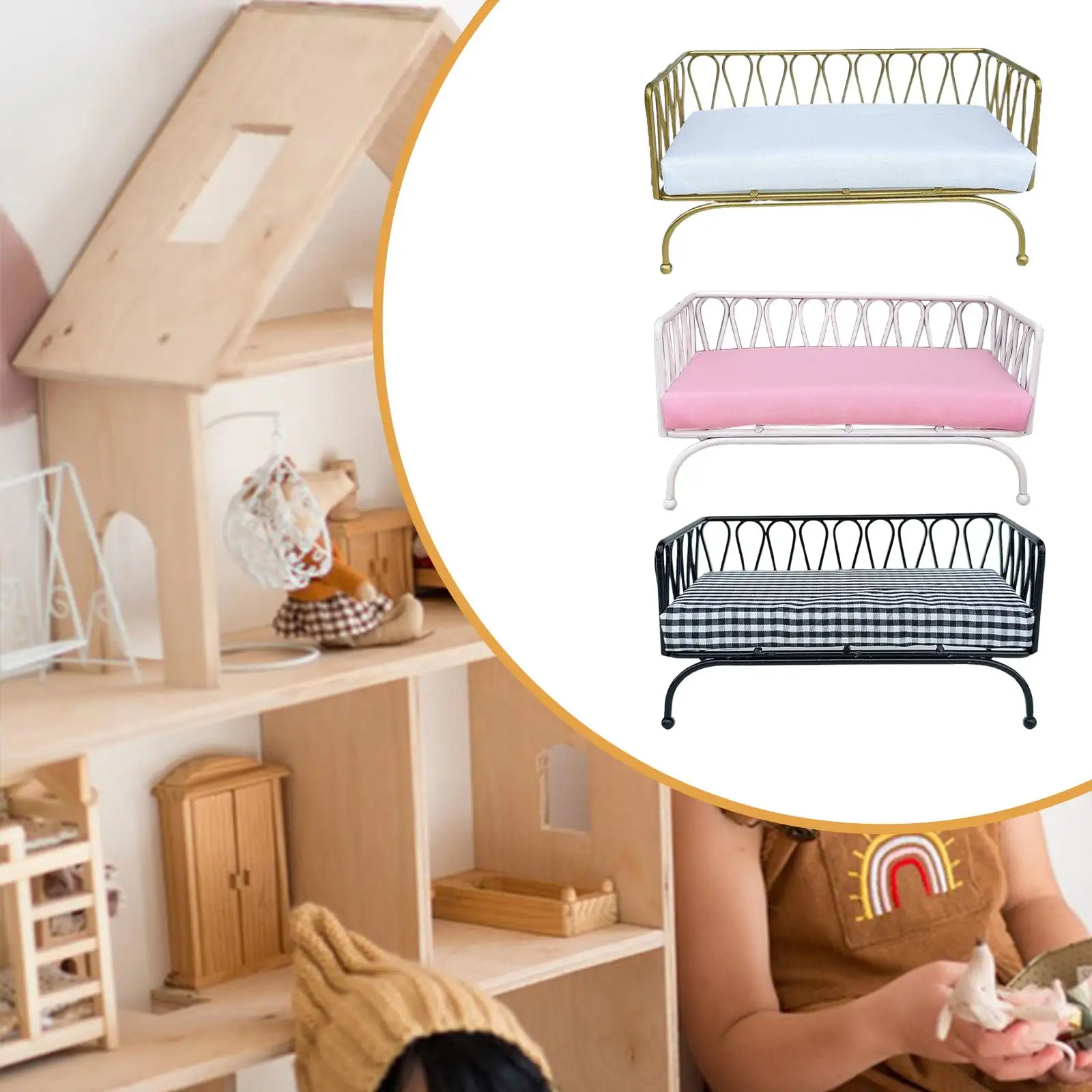 Miniature Metal Dollhouse Sofa for Collectors 4 Miniature Metal Dollhouse Sofa for Collectors - Image 4