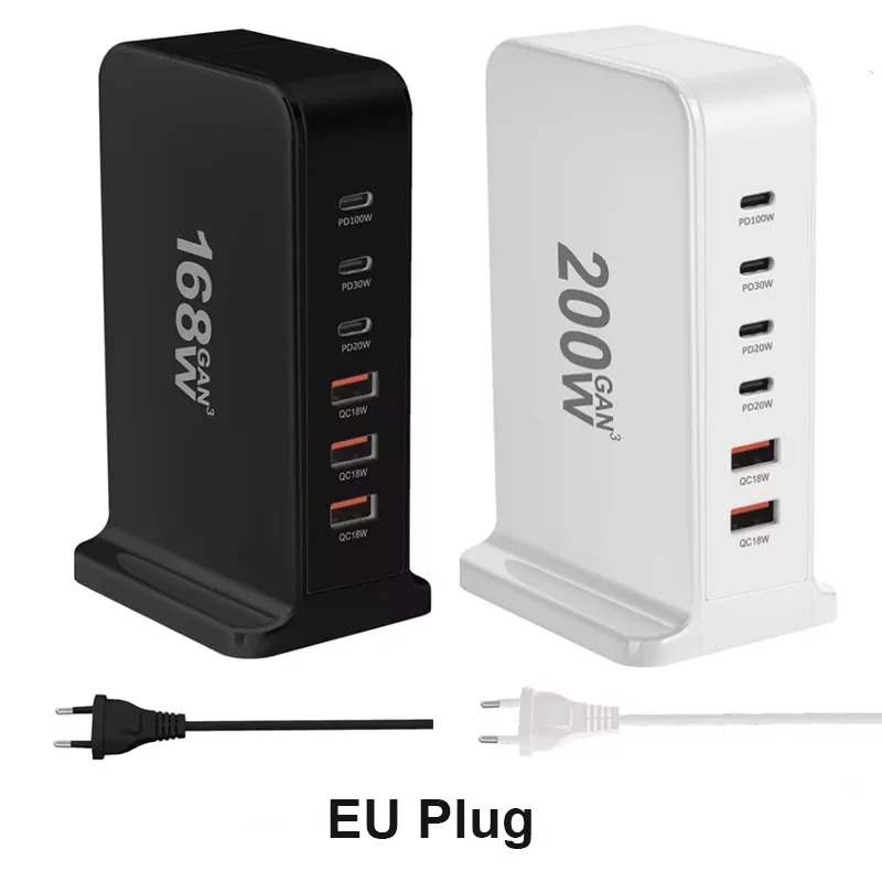 GaN Dual-Model 200W/168W Fast Charger with 6 USB-C Ports 7 GaN Dual-Model 200W/168W Fast Charger with 6 USB-C Ports - Image 7