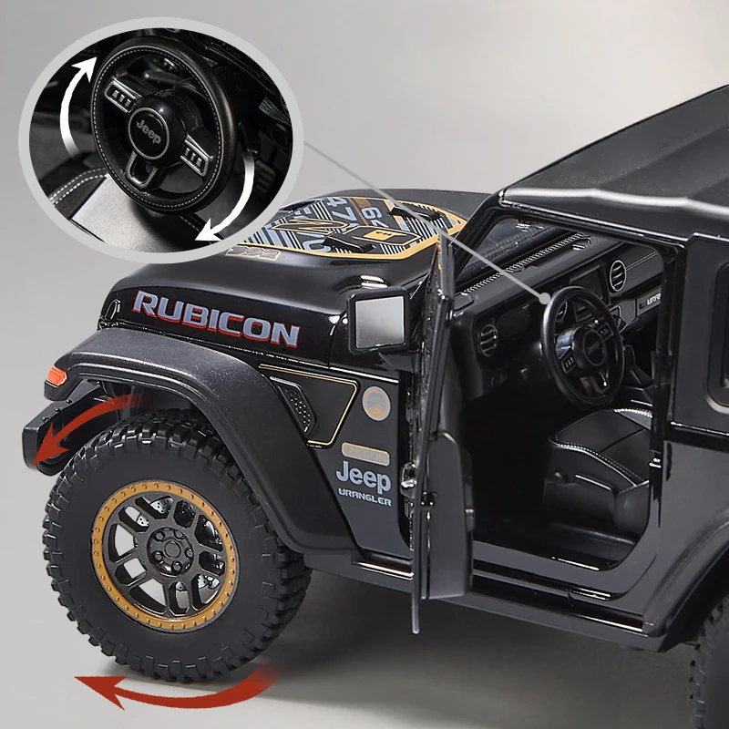 1:18 Scale Diecast Jeep Wrangler Rubicon Model 4 1:18 Scale Diecast Jeep Wrangler Rubicon Model - Image 4