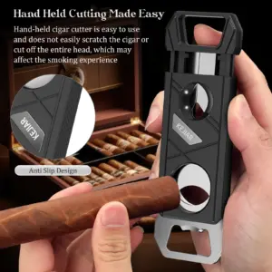 KEJIAR 3-in-1 Black Cigar Cutter with Bottle Opener 10 Scf5ec9e6d4a044c3af9c43e23a459aada