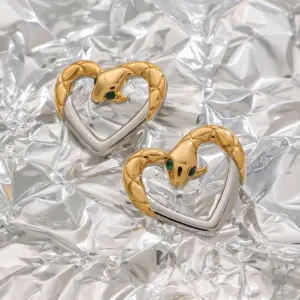 Stainless Steel Gold Snake Earrings 11 Scf672b9b6ac2400699609c4864af67daN