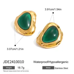 Bold Green Stainless Steel Folded Earring Set 13 Scf683bee60a448ef884b6a625d6c3c4b5