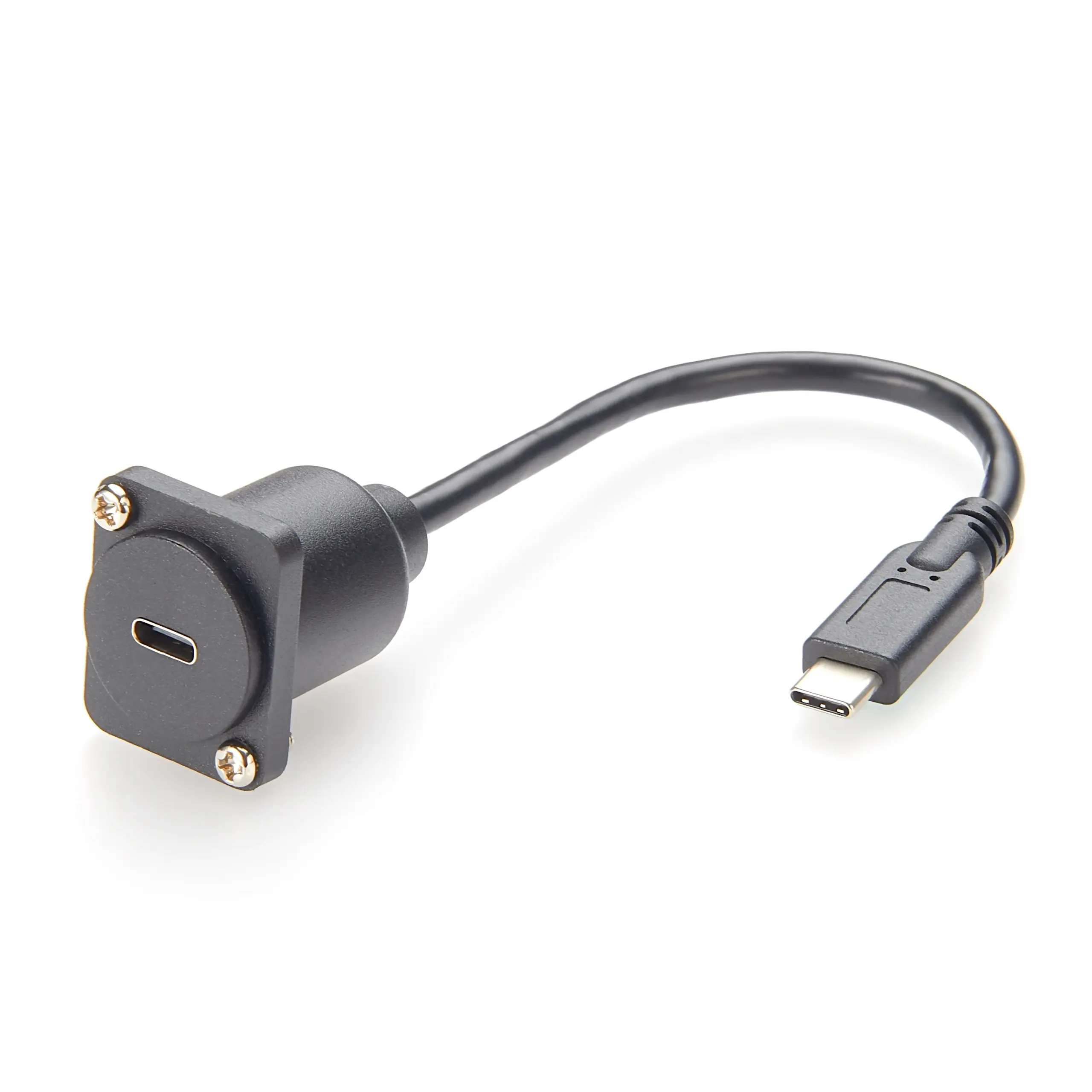 USB-C Panel Mount Extension Cable 0.2m with Gold-Plated Contacts 2 USB-C Panel Mount Extension Cable 0.2m with Gold-Plated Contacts - Image 2