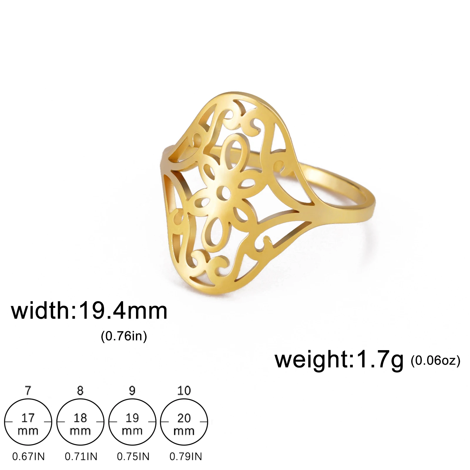 Elegant Filigree Flower Ring for Women 10 Elegant Filigree Flower Ring for Women - Image 10
