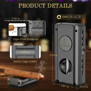 Sleek Metal Cigar Lighter with Multifunction Tools 12 Scfe2283db3b14c4ca7bfe40470437289I