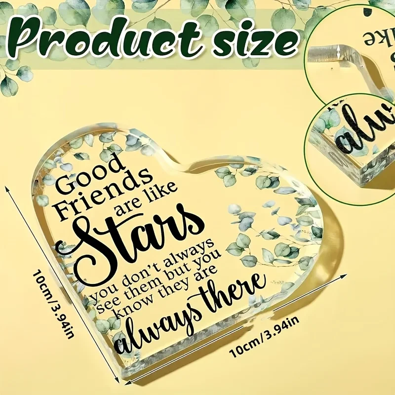 Heart-Shaped Acrylic Plaque with Inspirational Message 2 Heart-Shaped Acrylic Plaque with Inspirational Message - Image 2