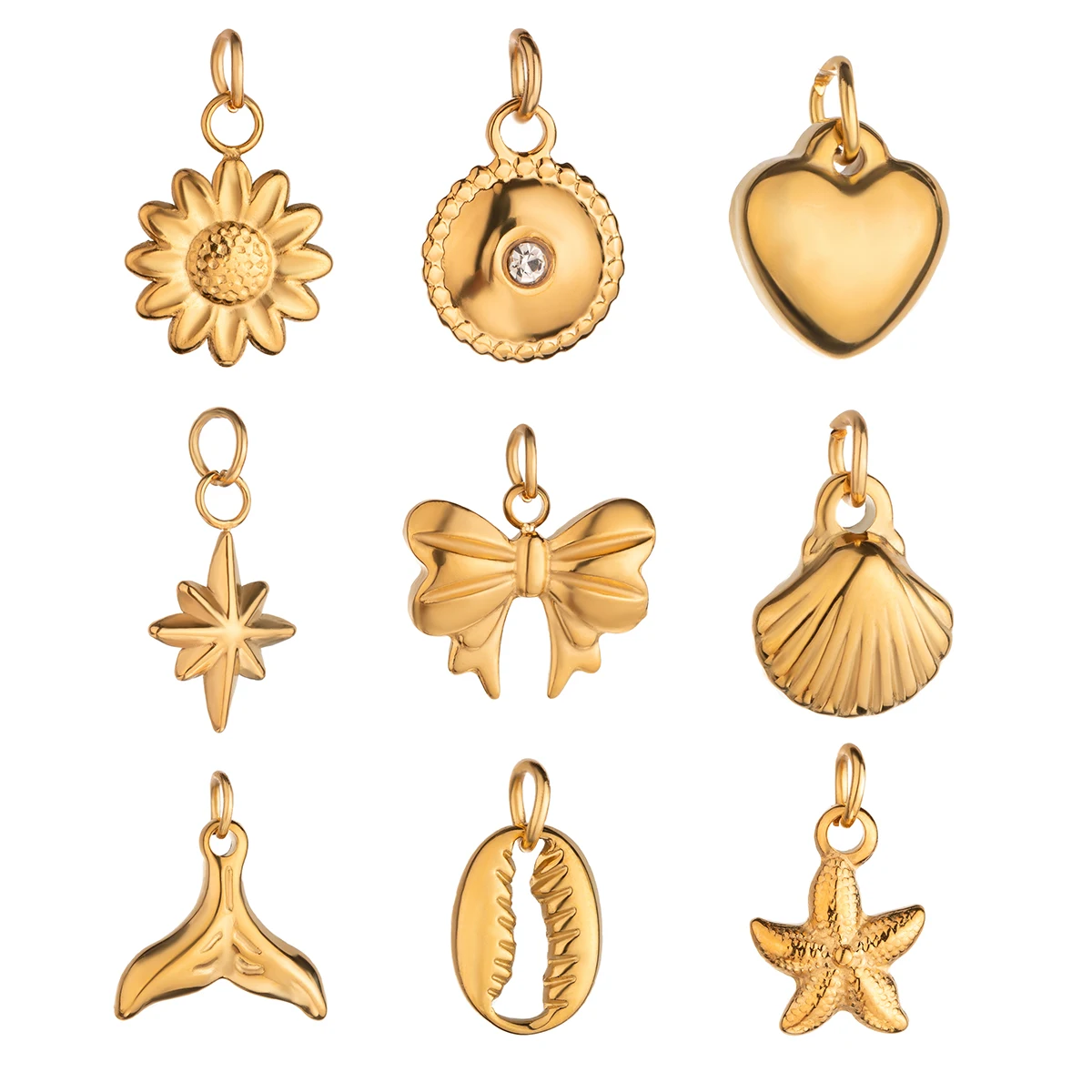 Gold Sea Star Charm Set for Jewelry making 2 Gold Sea Star Charm Set for Jewelry making - Image 2