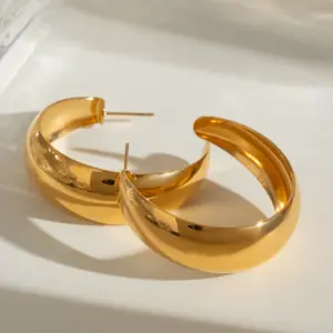 Stainless Steel Minimalist Gold Hoop Earrings 11 Sd05ac2ac148b4db98338b19bff23ac28L