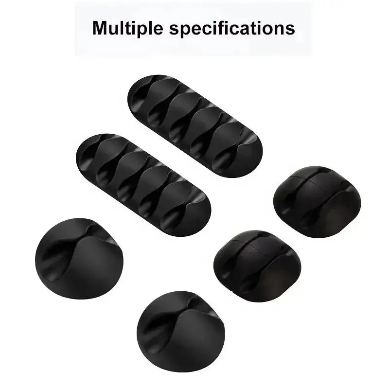 Black Silicone Cable Organizer with 7 Slots 2 Black Silicone Cable Organizer with 7 Slots - Image 2