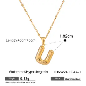 Gold Stainless Steel Balloon Necklace for Women 18 Sd0c6805bcad2400682f323995f61b610Y