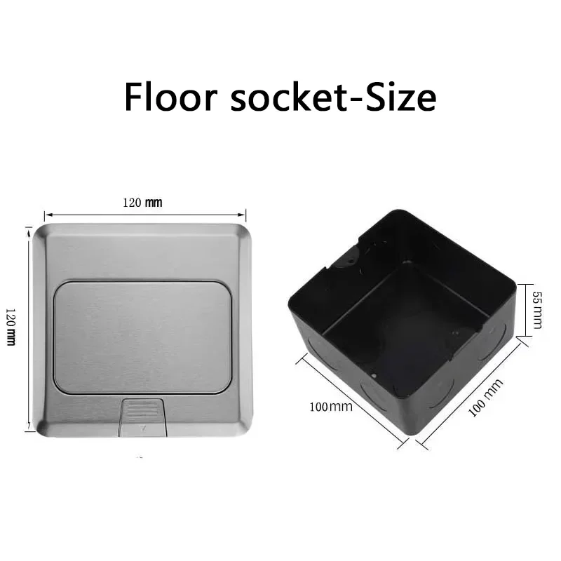 Pop-Up Floor Socket 120x120mm Silver or Gold 3 Pop-Up Floor Socket 120x120mm Silver or Gold - Image 3