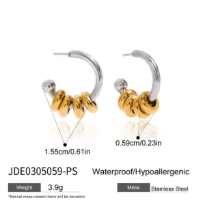 Stainless Steel Earrings with Gold Accents 13 Sd0cfef8272ee4fe294641b4643cd63cf4