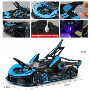 Bugatti Bolide Diecast Model 1:24 Scale with Light Sound 13 Sd0dbb28b075e43a280452a5641b40f99q