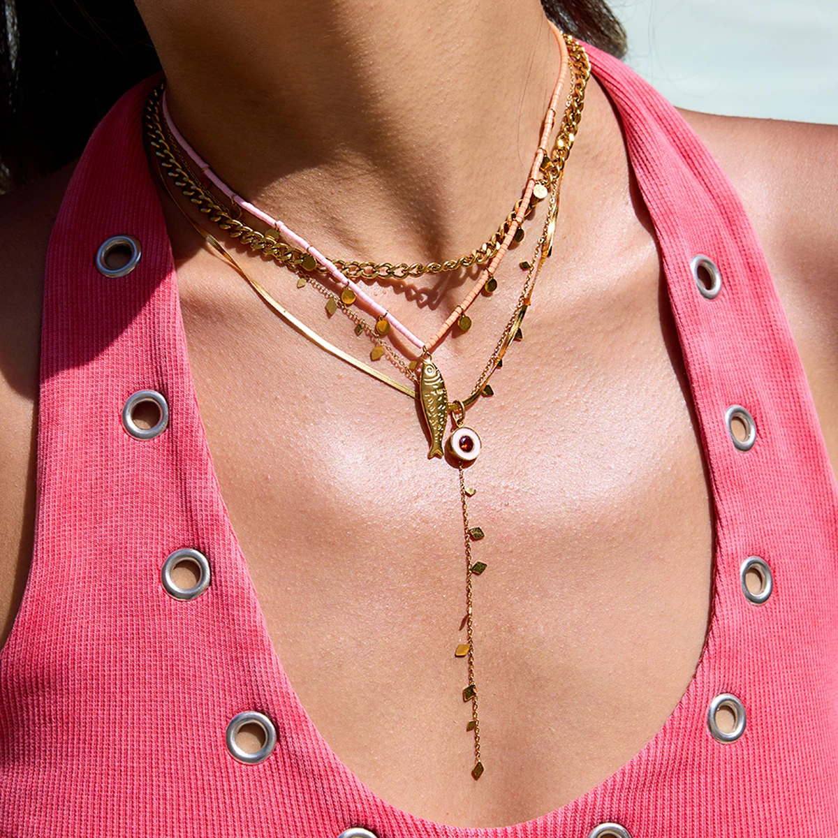 Stainless Steel Fish Necklace for Women 2 Stainless Steel Fish Necklace for Women - Image 2