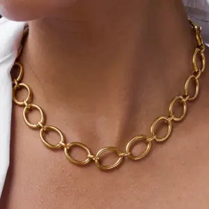 Gold-Tone Stainless Steel Geometric Necklace 9 Sd0fe088e5e7e41c19fdfe41cfb8c25cac
