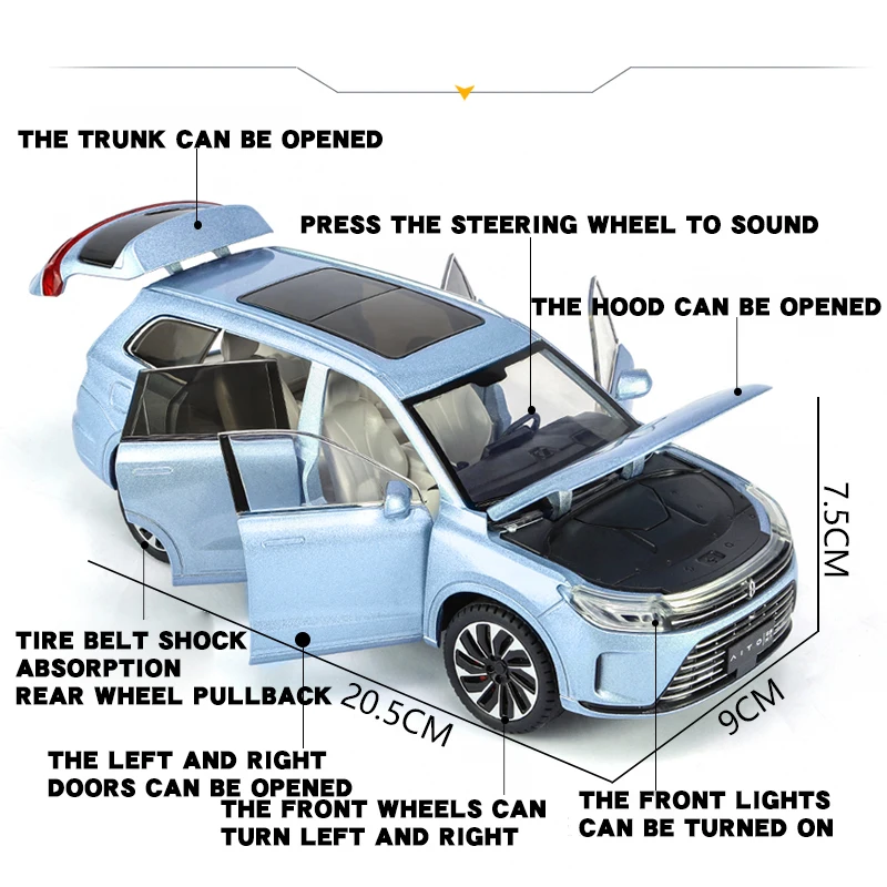 Silver 1:24 Scale Diecast SUV Model Car 3 Silver 1:24 Scale Diecast SUV Model Car - Image 3
