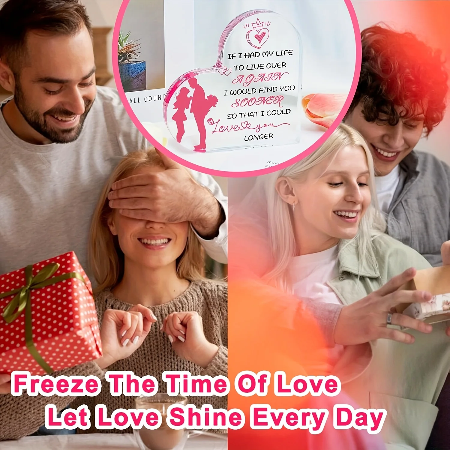 Romantic Heart-Shaped Acrylic Plaque for Her 3 Romantic Heart-Shaped Acrylic Plaque for Her - Image 3