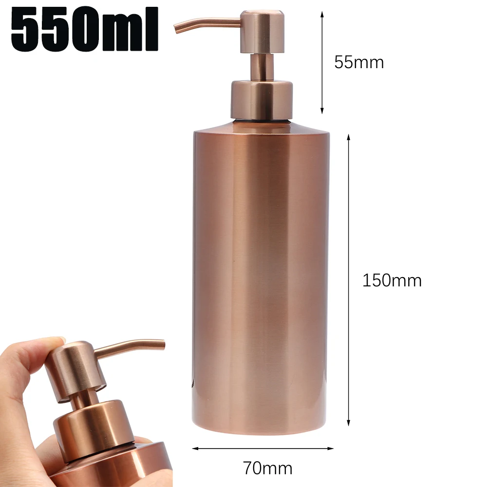 Rose Gold Stainless Steel Pump Dispenser Set 2 Rose Gold Stainless Steel Pump Dispenser Set - Image 2