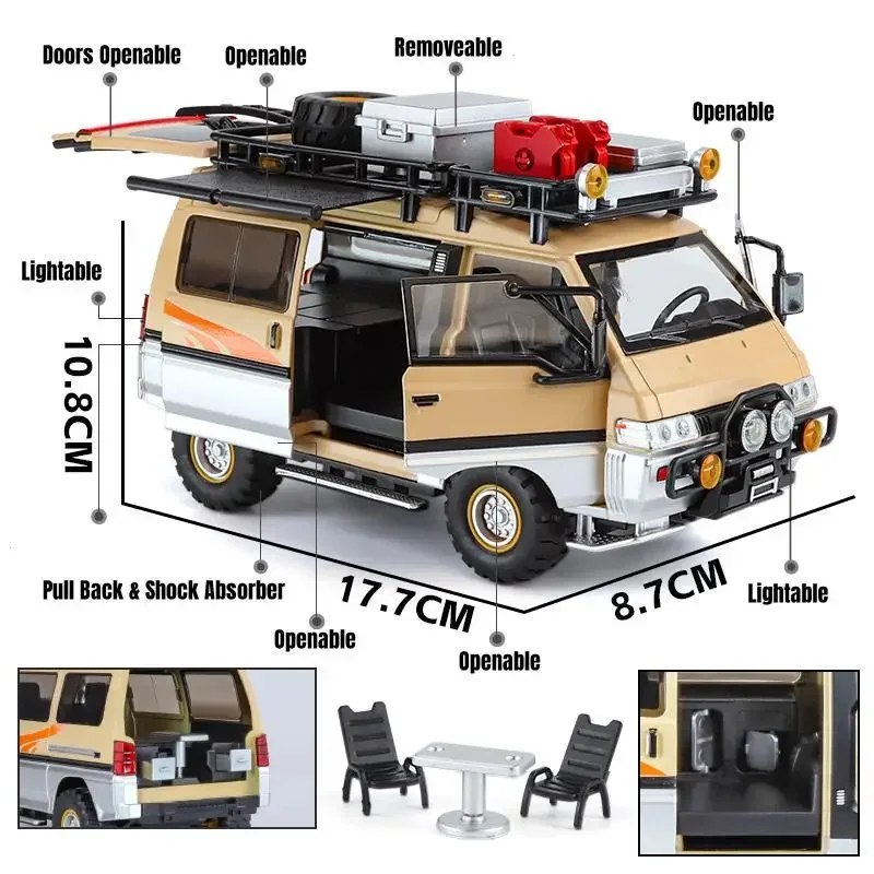 1:24 Mitsubishi Delica Camping Van Diecast Model 3 1:24 Mitsubishi Delica Camping Van Diecast Model - Image 3